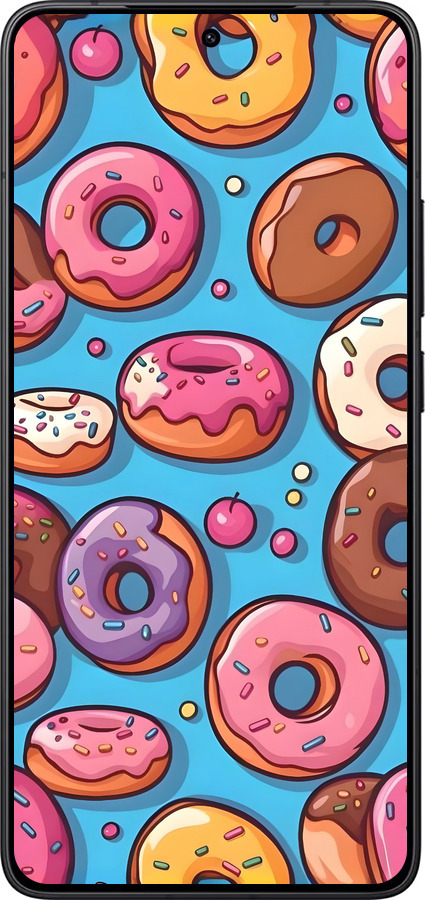 Силиконовый чехол Пончики для Xiaomi POCO F7 Pro - 6318u-4085 изображение 