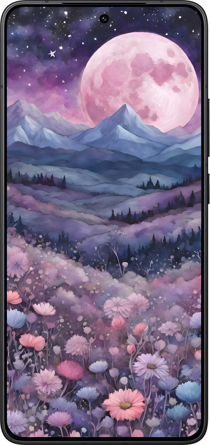 Силиконовый чехол Ночь луна арт для Xiaomi Redmi K80 - 6319u-4148 изображение 