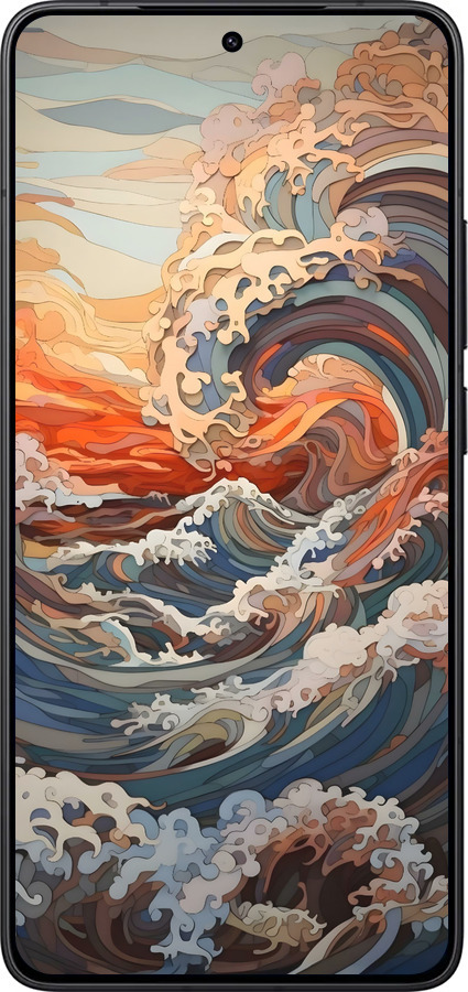 Силиконовый чехол Арт волны для Xiaomi Redmi K80 - 6324u-4148 изображение 