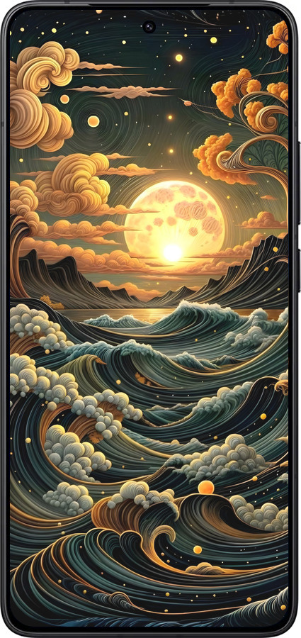 Силиконовый чехол Арт волны для Xiaomi Redmi K80 - 6332u-4148 изображение 