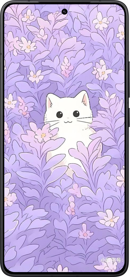 Силиконовый чехол Котик в цветах для Xiaomi POCO F7 Pro - 6390u-4085 изображение 