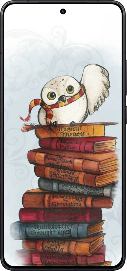 Силиконовый чехол Сова и книги для Xiaomi Redmi K80 - 6436u-4148 изображение 