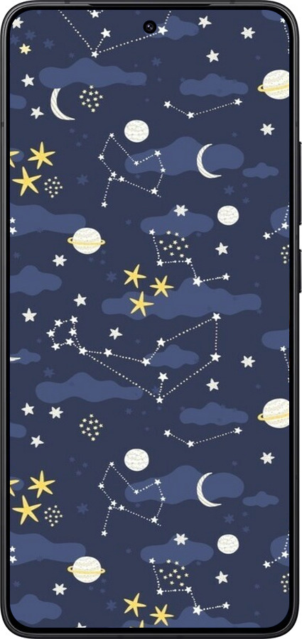 Силиконовый чехол Астрономический узор. Милый дизайн мультяшной вселенной для Xiaomi Redmi K80 - 6446u-4148 изображение 