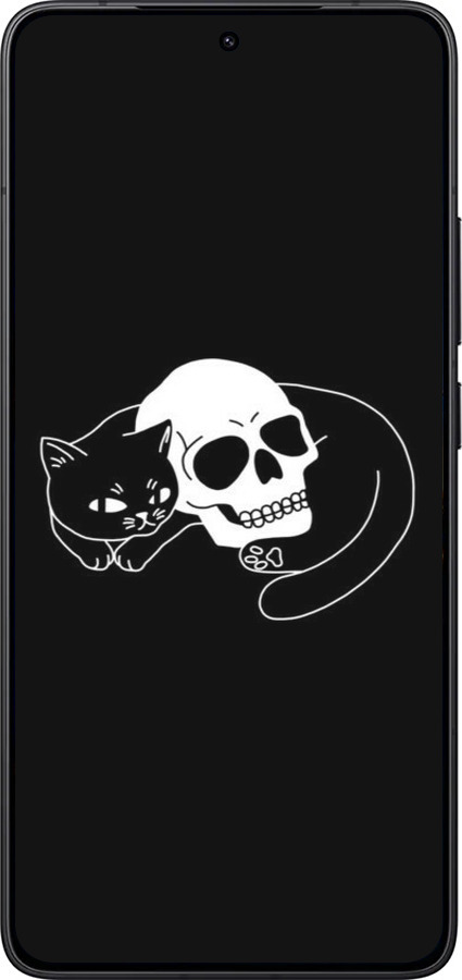 Силиконовый чехол С изображением кота и черепа для Xiaomi Redmi K80 - 6491u-4148 изображение 