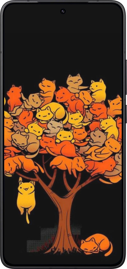 Силіконовий чехол Дерево та котики для Xiaomi Redmi K80 - 6516u-4148 изображение 
