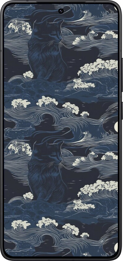 Силиконовый чехол Морская тематика в стиле арт-деко для Xiaomi POCO F7 Pro - 6520u-4085 изображение 