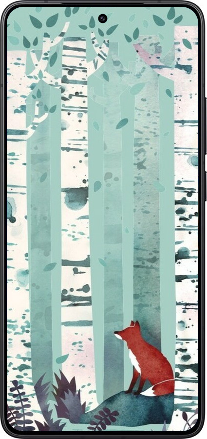 Силиконовый чехол Лис в зелёном лесу для Xiaomi Redmi K80 - 6547u-4148 изображение 