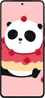 Силиконовый чехол Панда с пончиком для Xiaomi Redmi K80 Pro - 3991u-4145 изображение 