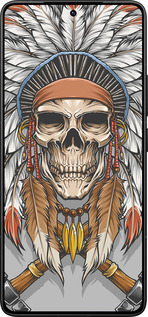 Силиконовый чехол Череп индейца для Xiaomi Redmi K80 Pro - 4032u-4145 изображение 