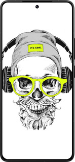 Силиконовый чехол Череп в очках и наушниках для Xiaomi Poco F7 Ultra - 4144u-4086 изображение 