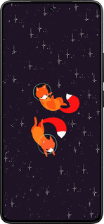 Силиконовый чехол Лисички в космосе для Xiaomi Poco F7 Ultra - 4519u-4086 изображение 