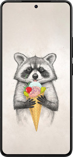 Силиконовый чехол Енотик с мороженым для Xiaomi Poco F7 Ultra - 4602u-4086 изображение 