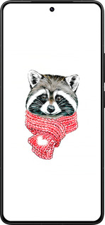 Силиконовый чехол Енот в шарфе для Xiaomi Redmi K80 Pro - 4688u-4145 изображение 