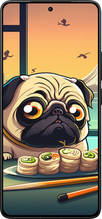 Силиконовый чехол Мопс и суши для Xiaomi Poco F7 Ultra - 5588u-4086 изображение 