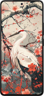 Силіконовий чехол Лелека у цвіту сакури для Xiaomi Redmi K80 Pro - 6109u-4145 изображение 