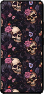 Силиконовый чехол Черепа и розы для Xiaomi Poco F7 Ultra - 6316u-4086 изображение 
