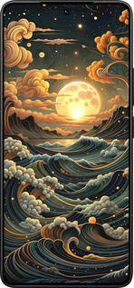 Силиконовый чехол Арт волны для Xiaomi Poco F7 Ultra - 6332u-4086 изображение 