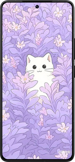 Силіконовий чехол Котик в цветах для Xiaomi Redmi K80 Pro - 6390u-4145 изображение 