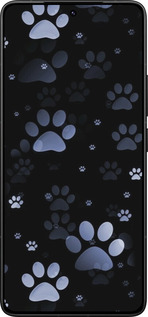 Силиконовый чехол С синими отпечатками лап для Xiaomi Redmi K80 Pro - 6441u-4145 изображение 