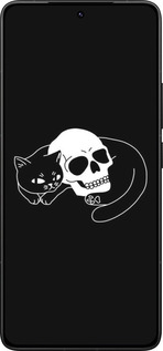 Силіконовий чехол Із зображенням кота та черепа для Xiaomi Redmi K80 Pro - 6491u-4145 изображение 