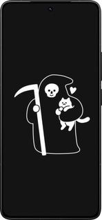 Силиконовый чехол Минималистичный арт: смерть и кошка для Xiaomi Redmi K80 Pro - 6529u-4145 изображение 