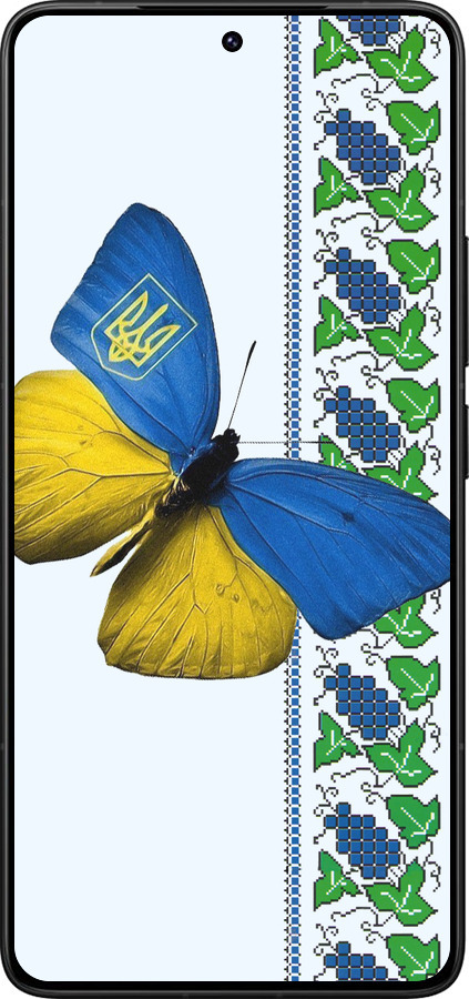 Силиконовый чехол Желто-голубая бабочка для Xiaomi Poco F7 Ultra - 1054u-4086 изображение 