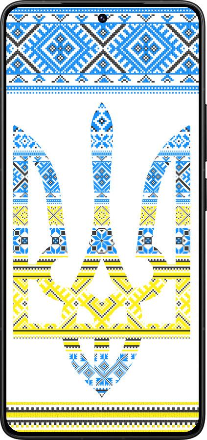 Силиконовый чехол Герб - вышиванка желто-голубая для Xiaomi Redmi K80 Pro - 1197u-4145 изображение 