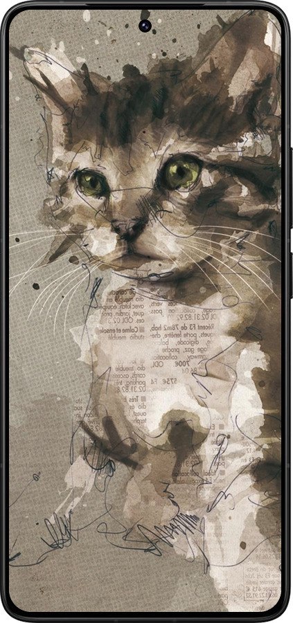 Силіконовий чехол Кошеня з плям і ліній для Xiaomi Poco F7 Ultra - 119u-4086 изображение 