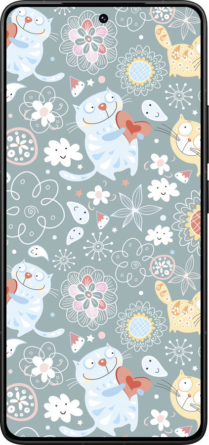 Силиконовый чехол Котята v3 для Xiaomi Redmi K80 Pro - 1223u-4145 изображение 