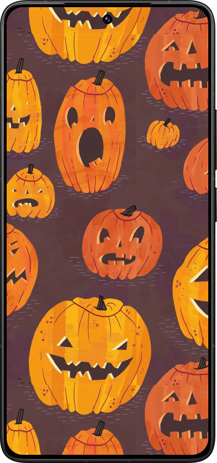 Силиконовый чехол Тыквы на Хеллоуин для Xiaomi Redmi K80 Pro - 233u-4145 изображение 