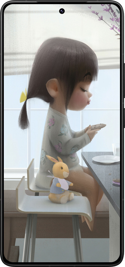 Силиконовый чехол Милая девочка с зайчиком для Xiaomi Redmi K80 Pro - 4039u-4145 изображение 