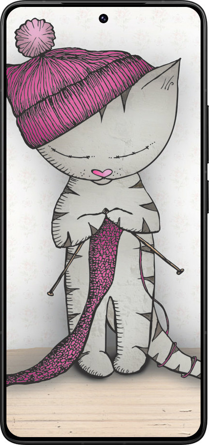 Силиконовый чехол Кошка рукодельница для Xiaomi Poco F7 Ultra - 4056u-4086 изображение 