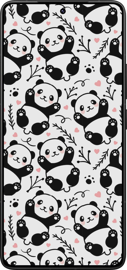 Силиконовый чехол Панды для Xiaomi Poco F7 Ultra - 4318u-4086 изображение 
