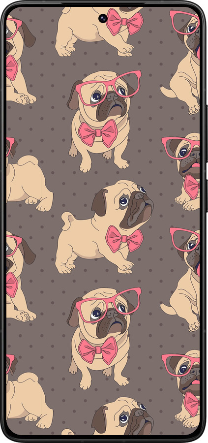 Силиконовый чехол мопсики 2 для Xiaomi Poco F7 Ultra - 4362u-4086 изображение 