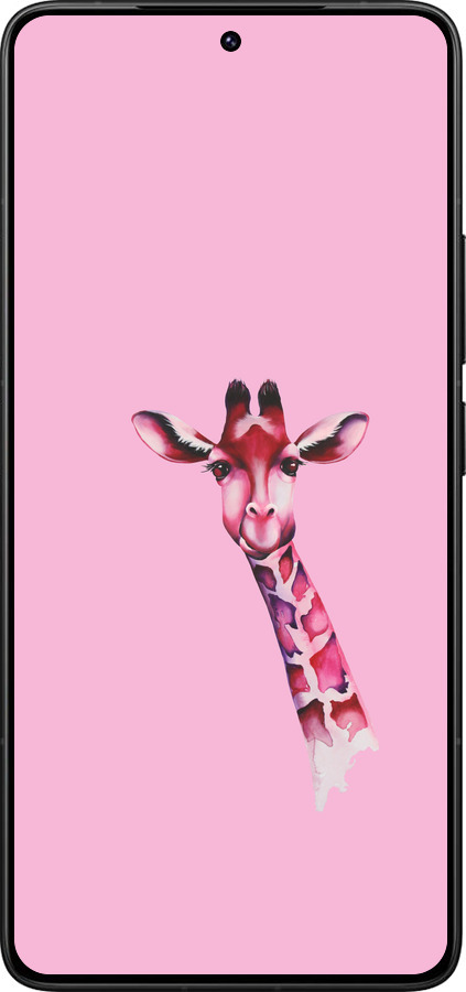 Силиконовый чехол Розовая жирафа для Xiaomi Redmi K80 Pro - 4441u-4145 изображение 