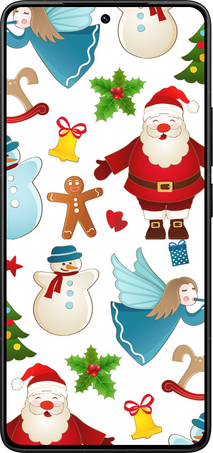 Силиконовый чехол Новогодний 1 для Xiaomi Poco F7 Ultra - 4614u-4086 изображение 