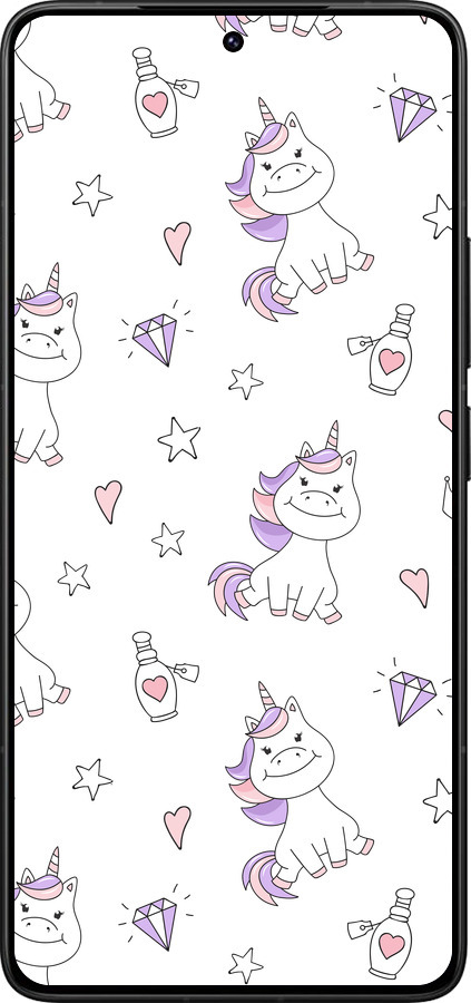 Силиконовый чехол Единорожка v2 для Xiaomi Poco F7 Ultra - 4703u-4086 изображение 