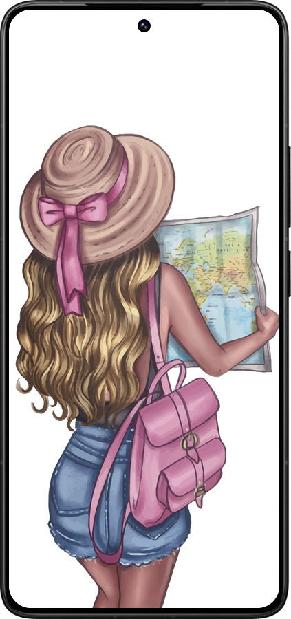 Силіконовий чехол Дівчина з картою для Xiaomi Redmi K80 Pro - 4704u-4145 изображение 