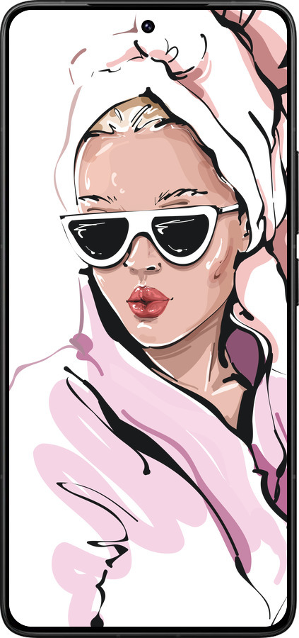 Силиконовый чехол Девушка в очках 2 для Xiaomi Redmi K80 Pro - 4714u-4145 изображение 