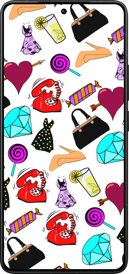 Силиконовый чехол stickers для Xiaomi Redmi K80 Pro - 4757u-4145 изображение 