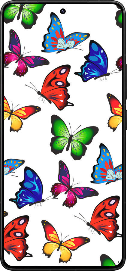 Силиконовый чехол Красочные мотыльки для Xiaomi Redmi K80 Pro - 4761u-4145 изображение 