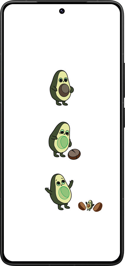 Силиконовый чехол Авокадо 1 для Xiaomi Poco F7 Ultra - 4857u-4086 изображение 