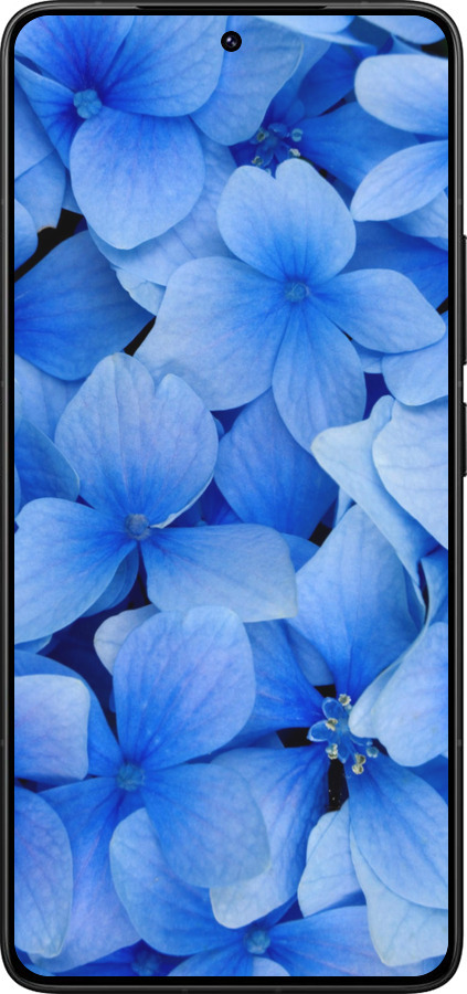 Силиконовый чехол Синие цветы для Xiaomi Redmi K80 Pro - 526u-4145 изображение 