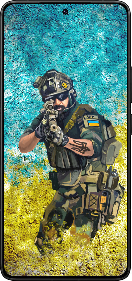 Силиконовый чехол Воин ЗСУ для Xiaomi Poco F7 Ultra - 5311u-4086 изображение 