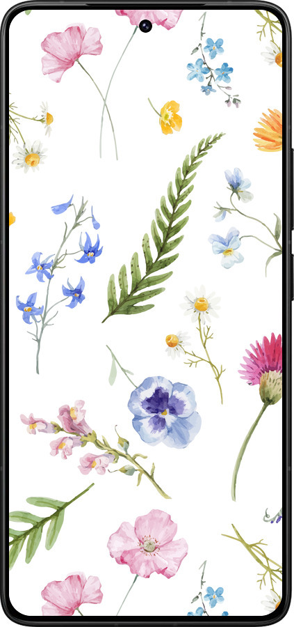 Силиконовый чехол Цветочный фон v2 для Xiaomi Redmi K80 Pro - 5472u-4145 изображение 