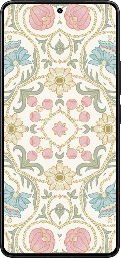 Силіконовий чехол Квітковий орнамент v2 для Xiaomi Redmi K80 Pro - 5513u-4145 изображение 