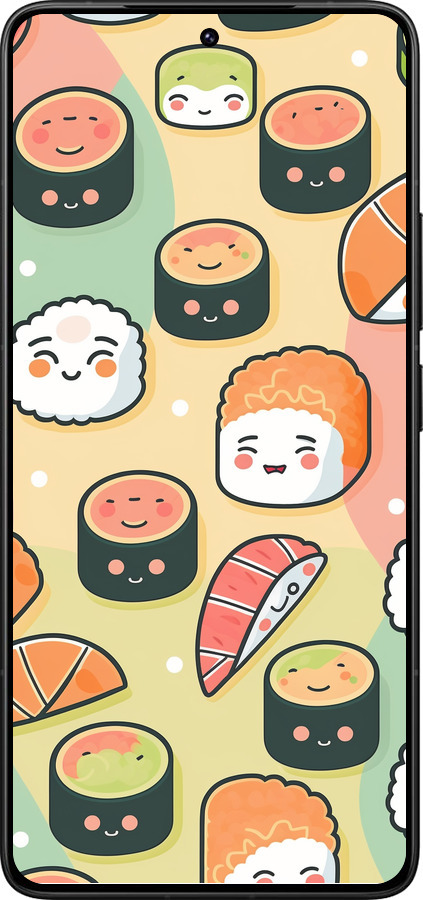 Силиконовый чехол Суши паттерн для Xiaomi Poco F7 Ultra - 5583u-4086 изображение 