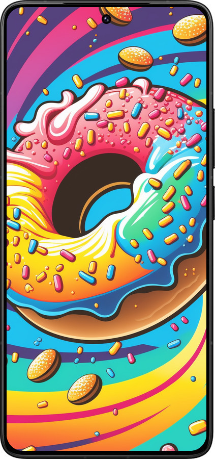 Силіконовий чехол Пончик веселка для Xiaomi Redmi K80 Pro - 5584u-4145 изображение 