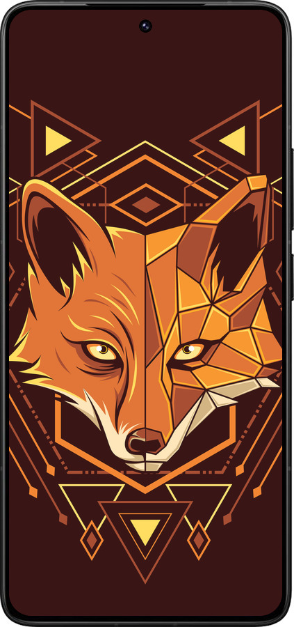 Силиконовый чехол Лиса геометрия для Xiaomi Redmi K80 Pro - 5607u-4145 изображение 