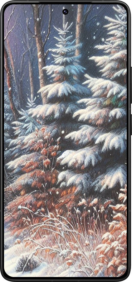 Силиконовый чехол Зимний пейзаж для Xiaomi Redmi K80 Pro - 5814u-4145 изображение 